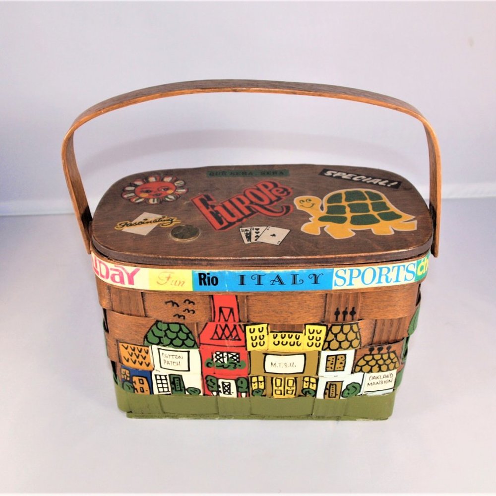 Vintage 1960’s Signed & Dated Nan Caro Hand-Painted Travel Purse - Picture 6 of 10
